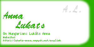 anna lukats business card